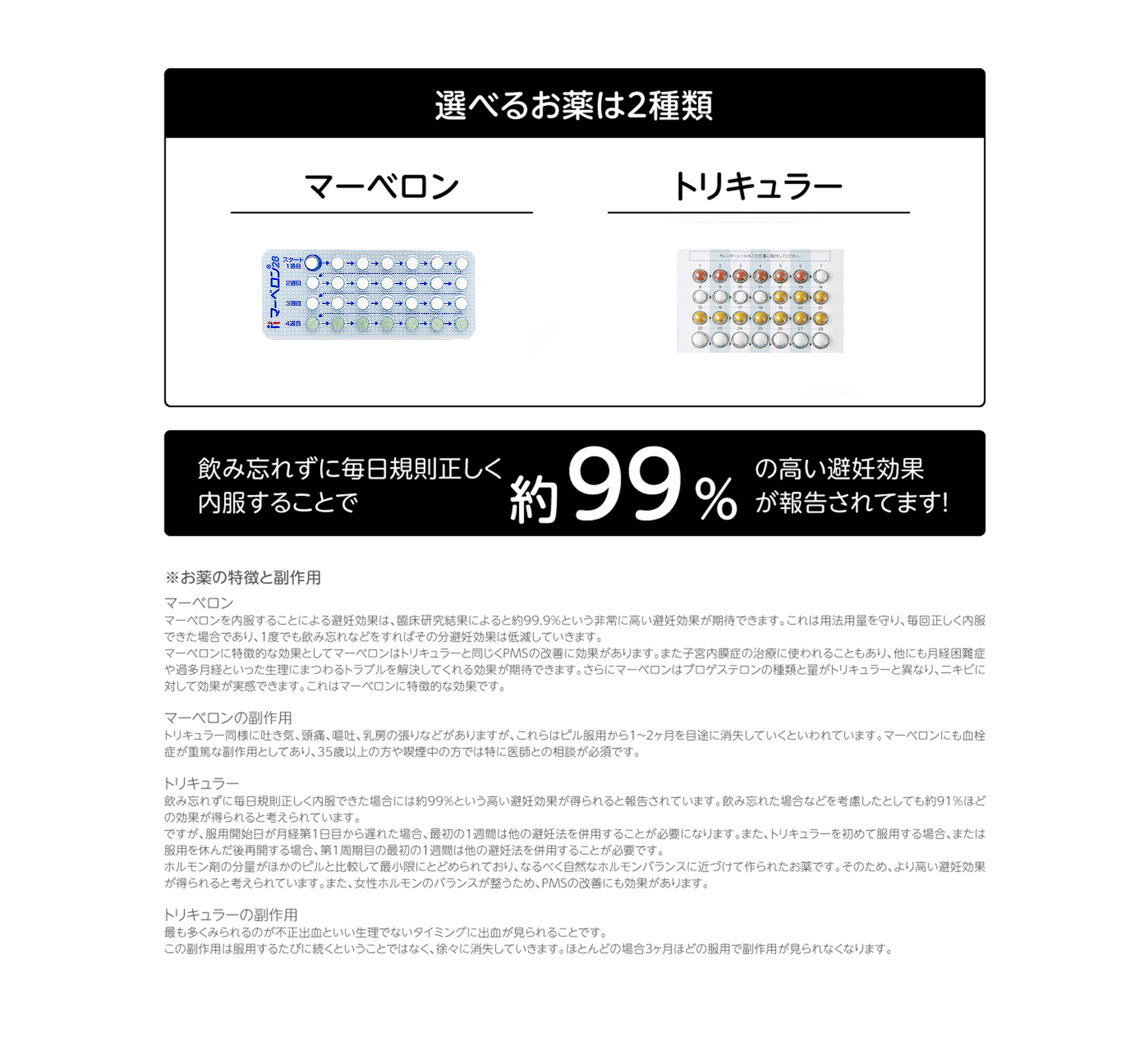 選べるお薬は2種類